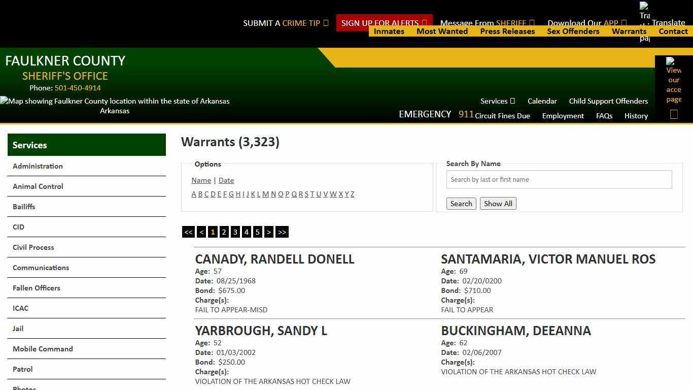 Warrants - - Faulkner County Sheriff's Office