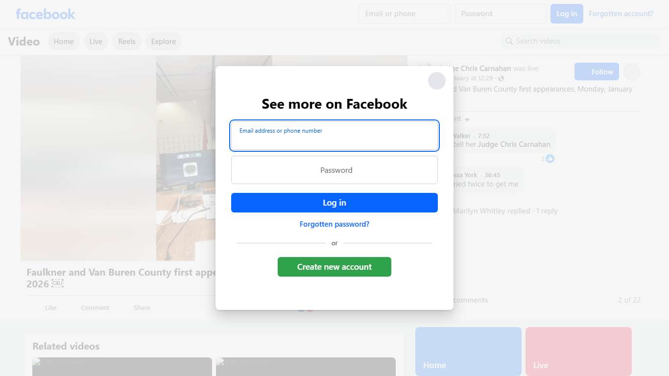 Faulkner and Van Buren County first appearances, Monday, January 12, 2026 ￼ Judge Chris Carnahan Facebook