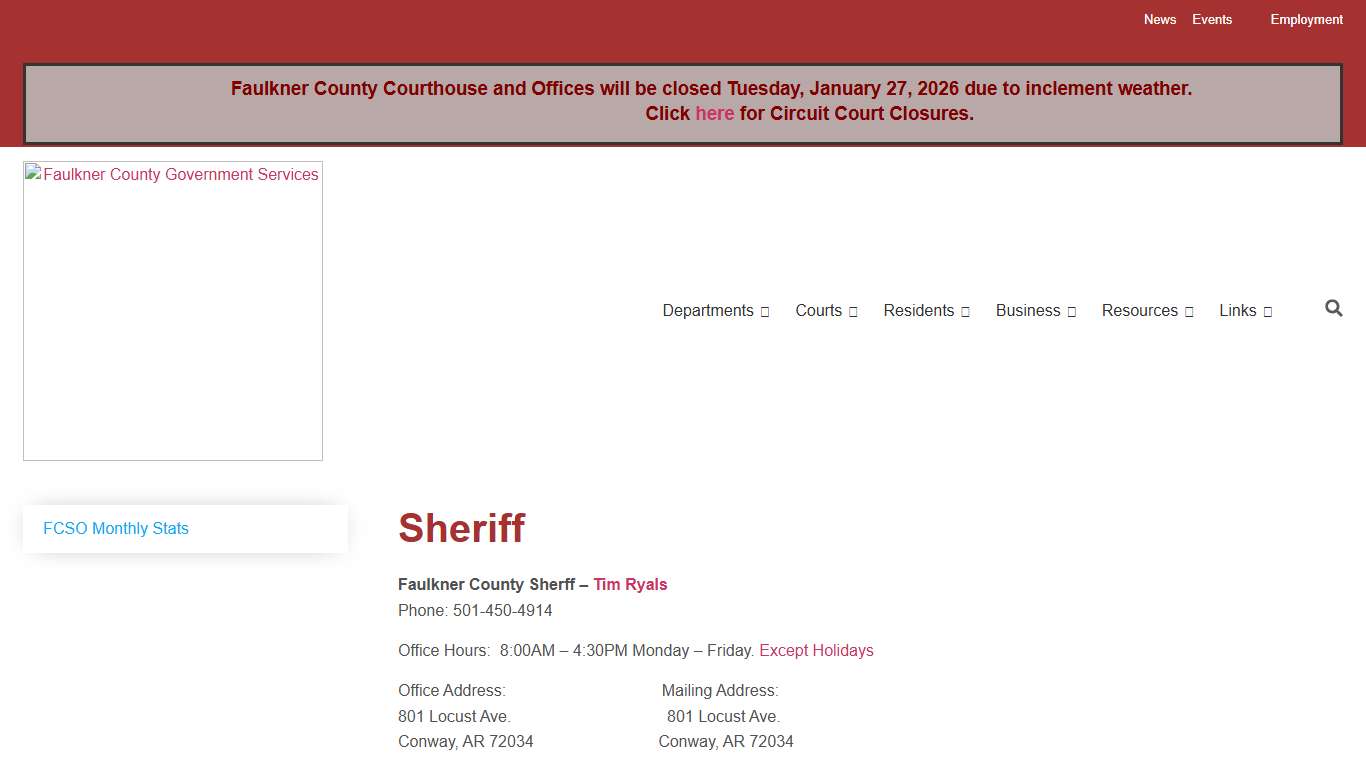 Sheriff - Faulkner County GOV